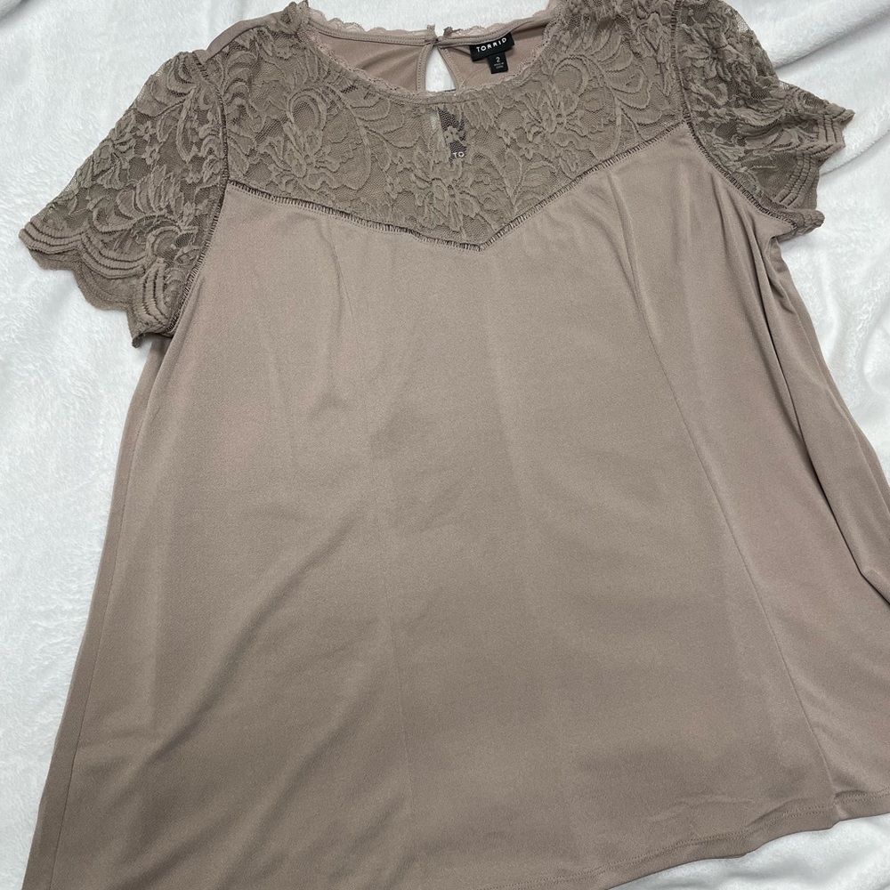 Torrid Swing top with lace detail